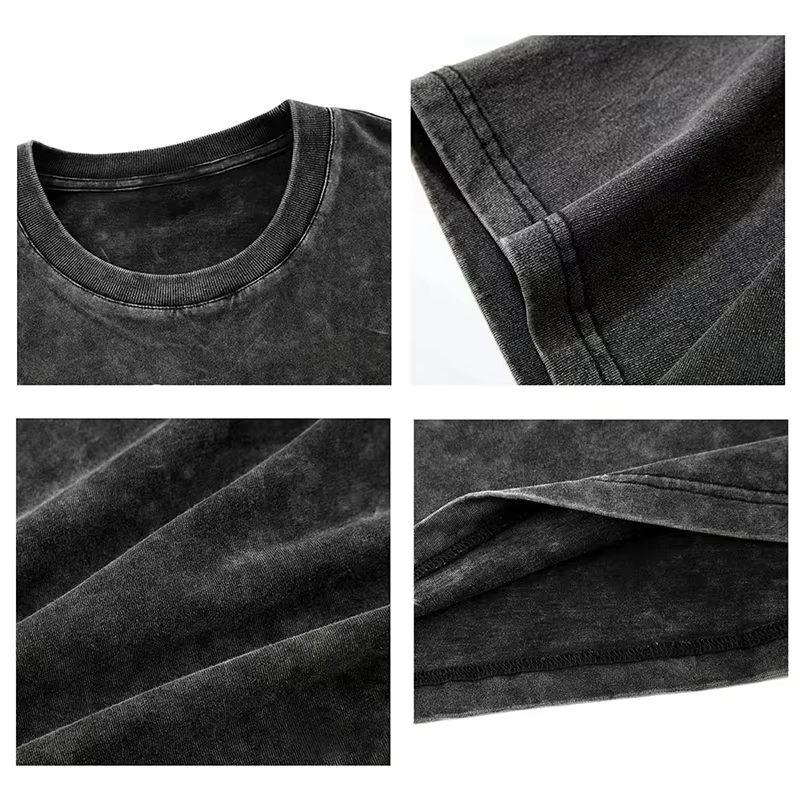 2025 Washed Vintage T-Shirts Street Hip Hop Retro Punk T Shirt Women Harajuku Casual Cotton Short Sleeve Acid Wash Tshirts Tops