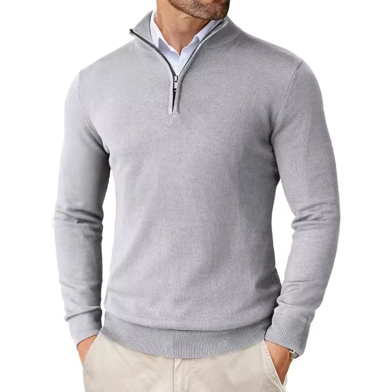 Men'S Quarter Zip up Sweaters Slim Fit Lightweight Pullover Outdoor Mock Neck Tops Half Turtleneck Knitted Streetwear