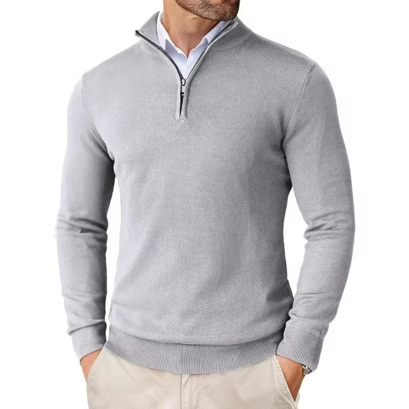 Men'S Quarter Zip up Sweaters Slim Fit Lightweight Pullover Outdoor Mock Neck Tops Half Turtleneck Knitted Streetwear