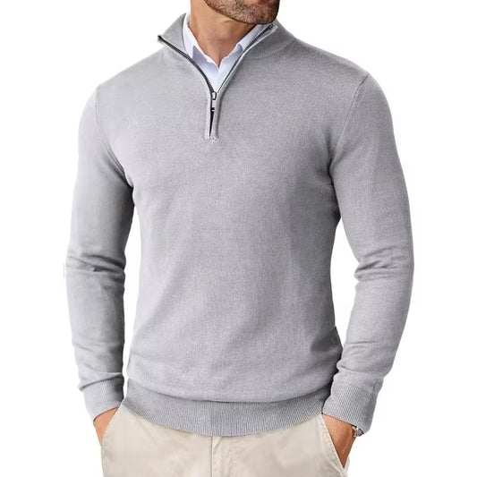 Men'S Quarter Zip up Sweaters Slim Fit Lightweight Pullover Outdoor Mock Neck Tops Half Turtleneck Knitted Streetwear