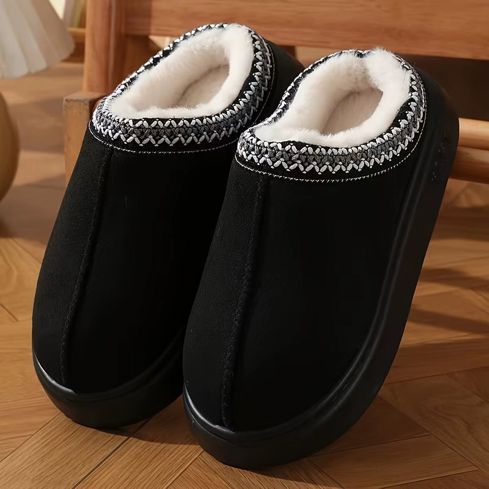 Women's Elegant Comfort Lined Slippers with Soft Sole for Winter - Versatile Indoor and Outdoor Footwear