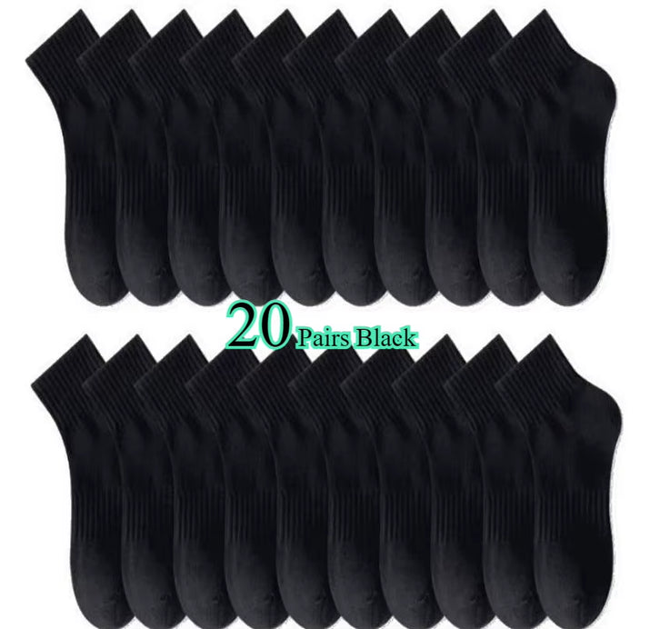 10/20 Pairs Neutral Solid Color round Neck Socks Spring Summer Sweat Absorbing Breathable Soft Comfortable Couple Sports Socks