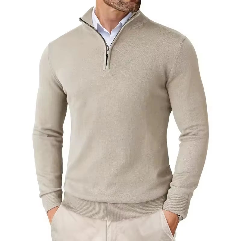 Men'S Quarter Zip up Sweaters Slim Fit Lightweight Pullover Outdoor Mock Neck Tops Half Turtleneck Knitted Streetwear