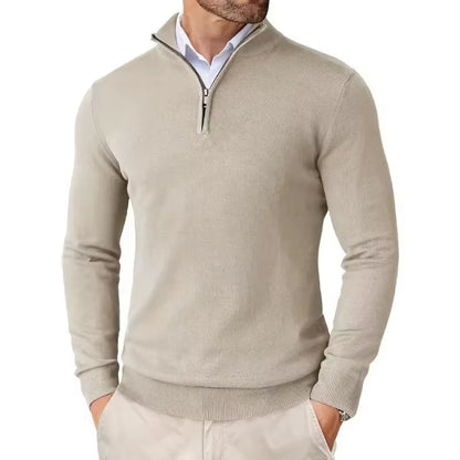 Men'S Quarter Zip up Sweaters Slim Fit Lightweight Pullover Outdoor Mock Neck Tops Half Turtleneck Knitted Streetwear