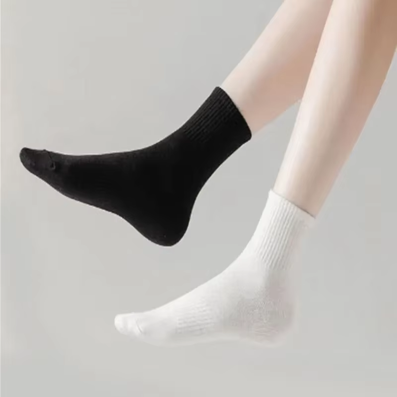 10/20 Pairs Neutral Solid Color round Neck Socks Spring Summer Sweat Absorbing Breathable Soft Comfortable Couple Sports Socks