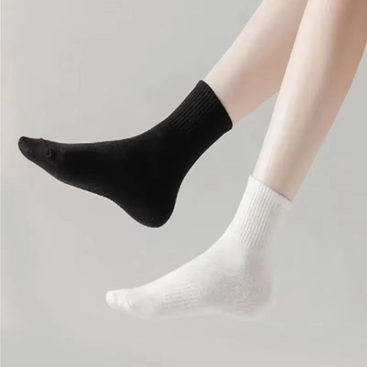 10/20 Pairs Neutral Solid Color round Neck Socks Spring Summer Sweat Absorbing Breathable Soft Comfortable Couple Sports Socks