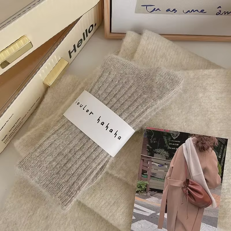 Winter Thick Warm Women'S Cashmere Wool Socks Japanese Harajuku Style Solid Color Long Thermal Fashion Sox for Ladies