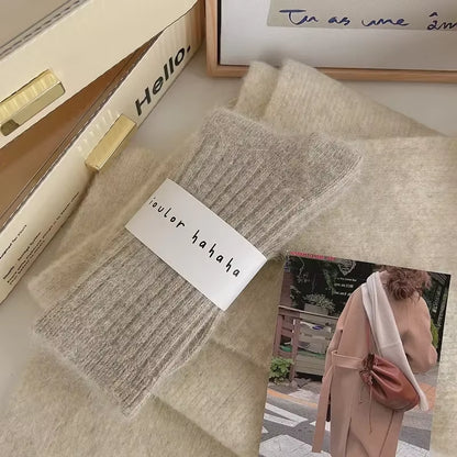 Winter Thick Warm Women'S Cashmere Wool Socks Japanese Harajuku Style Solid Color Long Thermal Fashion Sox for Ladies