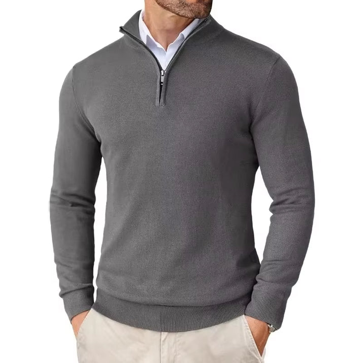 Men'S Quarter Zip up Sweaters Slim Fit Lightweight Pullover Outdoor Mock Neck Tops Half Turtleneck Knitted Streetwear