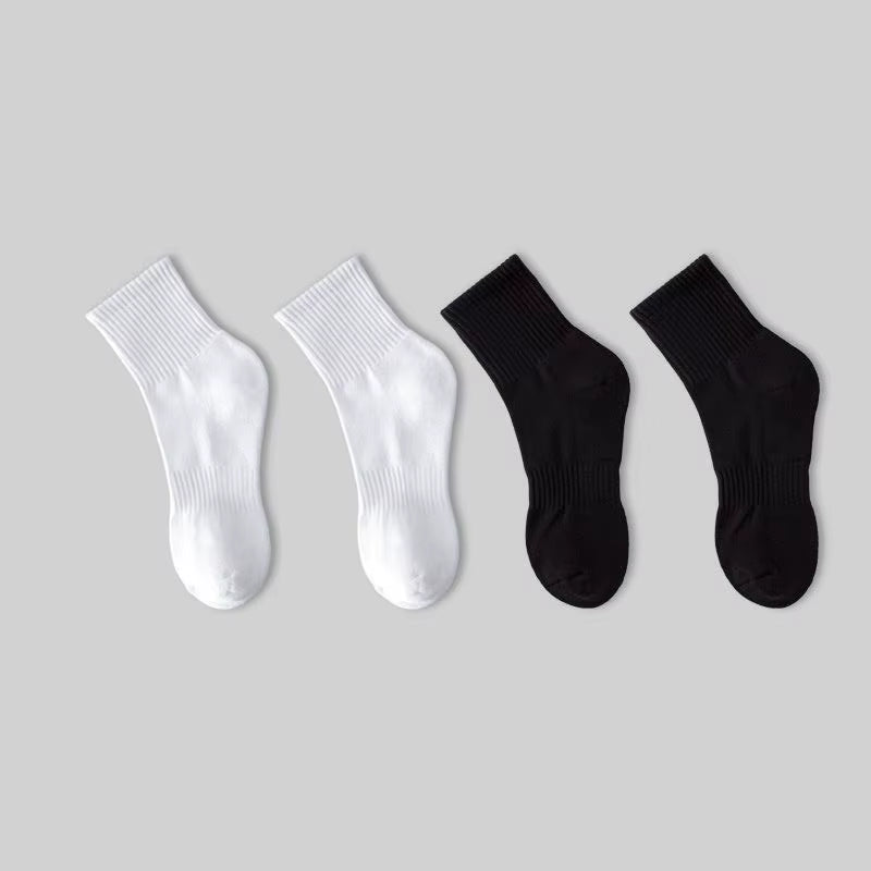 10/20 Pairs Neutral Solid Color round Neck Socks Spring Summer Sweat Absorbing Breathable Soft Comfortable Couple Sports Socks