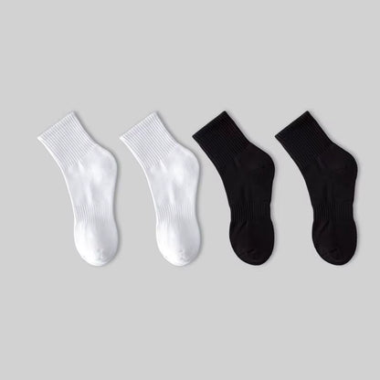 10/20 Pairs Neutral Solid Color round Neck Socks Spring Summer Sweat Absorbing Breathable Soft Comfortable Couple Sports Socks