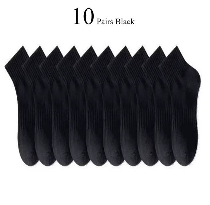 10/20 Pairs Neutral Solid Color round Neck Socks Spring Summer Sweat Absorbing Breathable Soft Comfortable Couple Sports Socks
