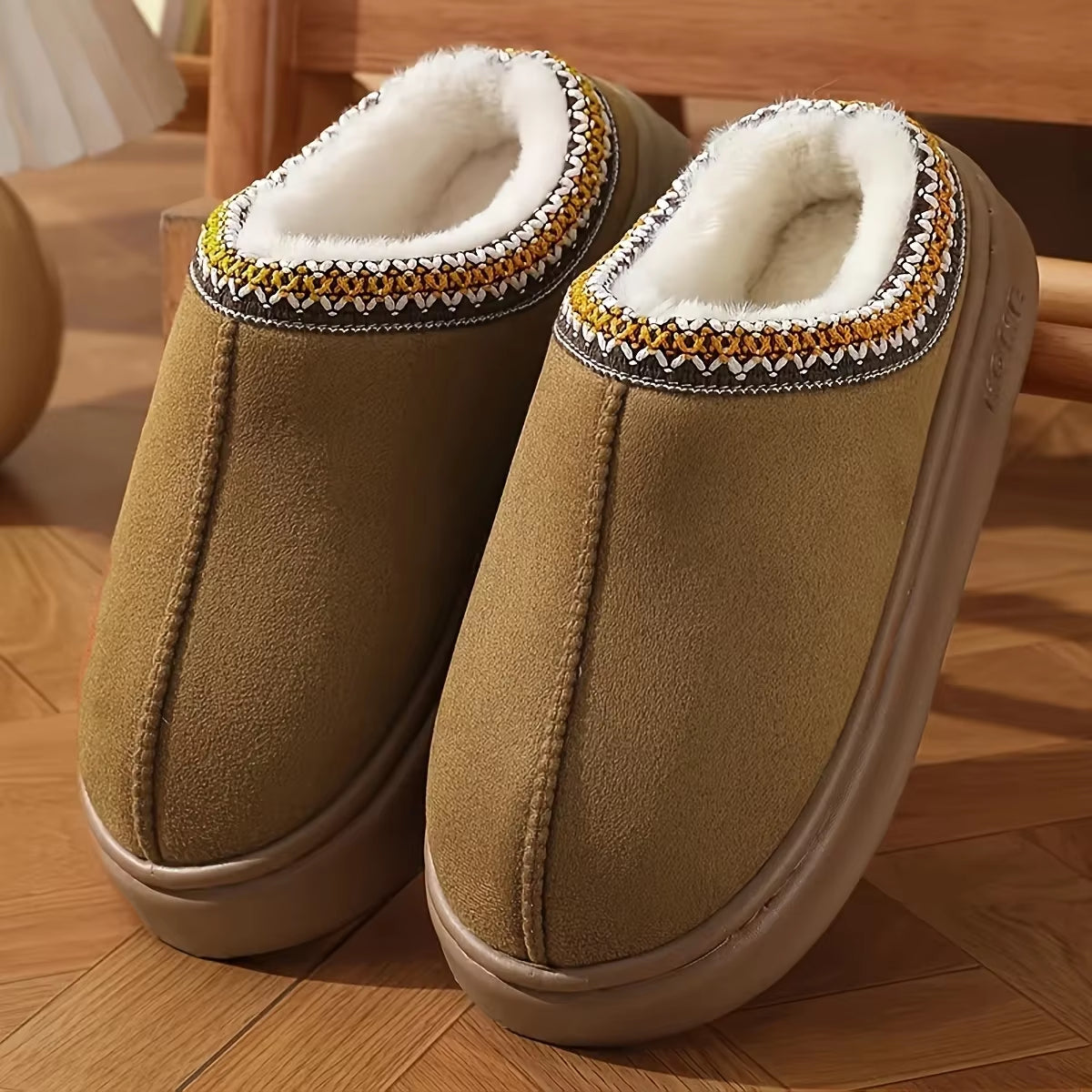 Women's Elegant Comfort Lined Slippers with Soft Sole for Winter - Versatile Indoor and Outdoor Footwear