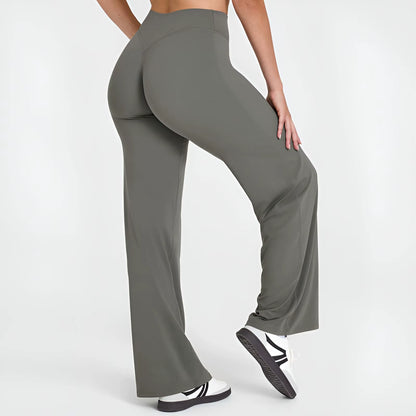 Sport Trousers Straight-Leg Pants Ultra Soft Butter Fabric Women'S Mid-Waist Yoga Pants GYM Naked Feel Pilates Running